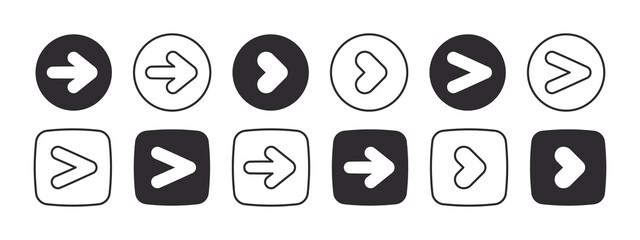 Arrow icons. High quality arrows sign. Modern simple flat arrows. Vector images