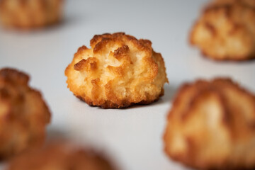 Natural baked coconut cookies on a plate