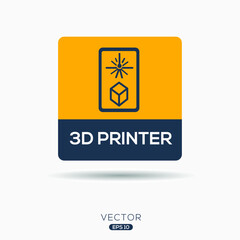 Creative (3d Printer) Icon, Vector sign.