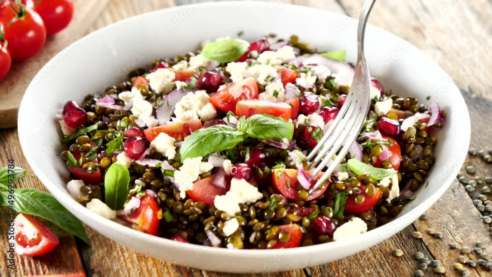 Poster bowl of lentils salad