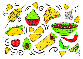 A set of Mexican food.