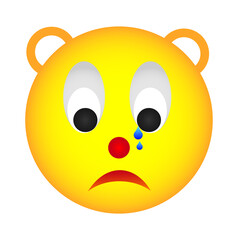 Different expression bear face emoticon vector, clipart, NFT
