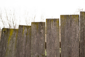 Fototapeta premium old wooden fence on a day