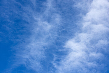 Schleierwolken am Himmel, der Blick nach oben