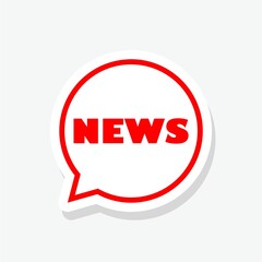 News Speech bubble sticker icon