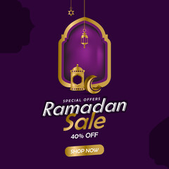 Ramadan sale social media banner discount design