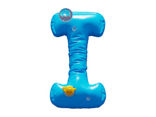 Toy lifebuoy. Summer font. Letter I