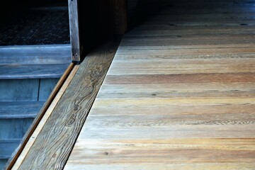 日本建築。廊下。歴史的建築物