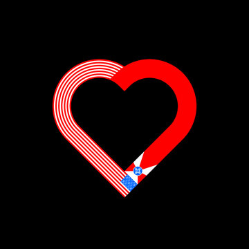 heart ribbon icon of united states and wichita flags. vector illustration isolated on black background