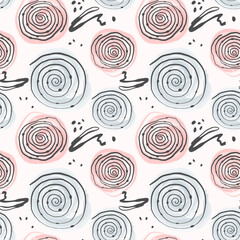 Vector abstract seamless pattern with circles and doodles.
Vector illustration for printing on fabric, paper and accessories.