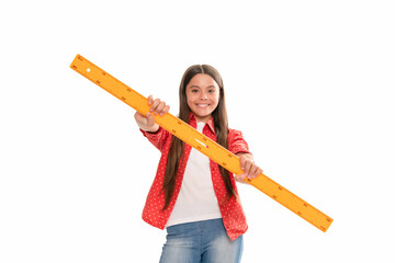 algebra and geometry. kid study math. stem disciplines. measure the size.