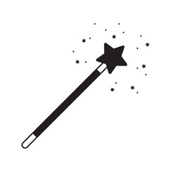 magic glitter wand simple icon isolated on white background