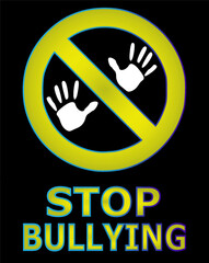 Social problems among people. Stop bullying sign.