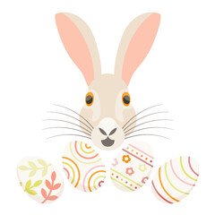 Hare and eggs Easter card