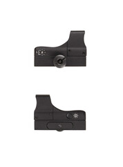 Modern optical collimator sight. Aiming device for shooting at short distances. Isolate on a white back.