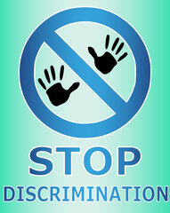 Social problems among people. Stop discrimination concept, vector sign