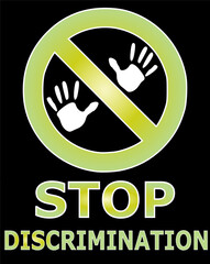 Social problems among people. Stop discrimination, vector sign