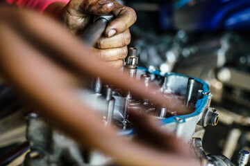 Obraz na płótnie Canvas Mechanical repair transmission engine gear
