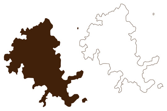Schoinoussa island (Hellenic Republic, Greece, Greek island) map vector illustration, scribble sketch Schinoussa map
