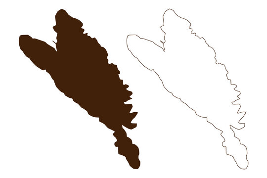 Zlarin island (Republic of Croatia, Adriatic Sea) map vector illustration, scribble sketch Zlarin map