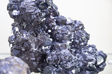 sphalerite. Black crystals close up. Background, texture. Selective focus. Soft focus