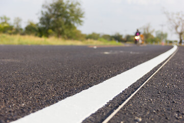 New road, surface a new asphalt road way