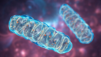 Mitochondria, a membrane-enclosed cellular organelles, which produce energy - Powered by Adobe