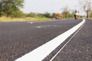 New road, surface a new asphalt road way