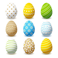 Set of Easter eggs with color ornate for Your holiday design