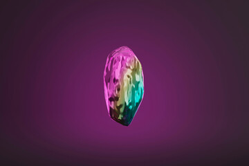 fantasy multicolored magic crystal 3d render  illustration