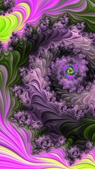 Fractal Graphical Abstract Painting Art Background Texture,Colorful Geometrical Artwork Poster,Modern Conceptual Print,3D Rendering,Illustration