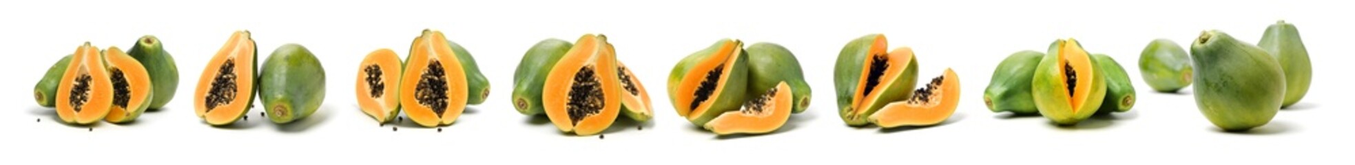 Papaya fruit isolated on a white background