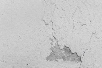 Old white or grey wall concrete texture cement background gray rough peeling paint plaster