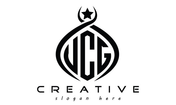 UCG letters curved, oval, rectangle geometric monogram letters logo design vector, business logo, squire polygon letters modern unique minimalist creative logo design, vector templat