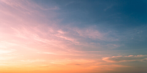 Naklejka na ściany i meble romantic sunset sky with clouds