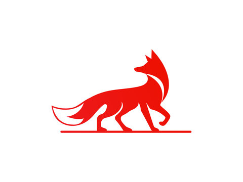 Red fox logo. fox jumping logo. creative fox. vector modern logo - Powered by Adobe
