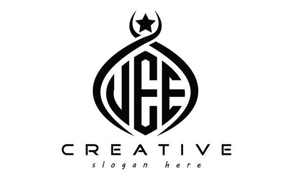 UEE letters curved, oval, rectangle geometric monogram letters logo design vector, business logo, squire polygon letters modern unique minimalist creative logo design, vector templat