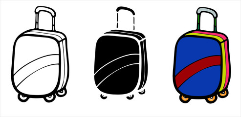 suitcase outline design illustration Creative suitcase template