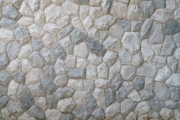 Rock pattern gray color and Mos plant of modern style design decorative uneven cracked real stone wall surface with cement japan style.