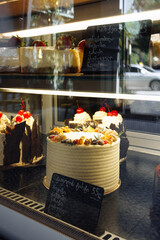 cake with chocolate and strawberry