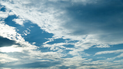 Naklejka na ściany i meble Blue sky covering with white cumulus