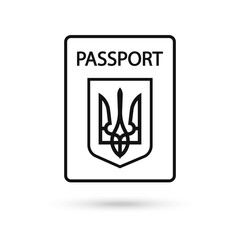 Ukraine passport icon. Vector Illustration.