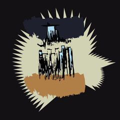 Avant-garde art. Dam, surface water or underground streams. Modern. Contemporary trendy vector illustration