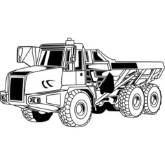 Dump Truck Detailed Vector Clipart © Loveleen