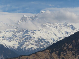 snow covered mountains
