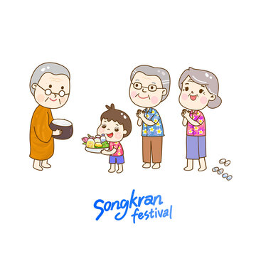 Illustration for Songkran Festival Thailand.