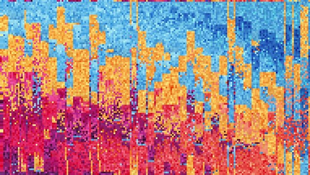 Abstract pixelate animation with glitch and pixel sorting effects. 2D animated wallpaper.