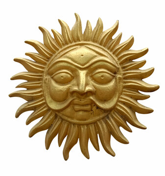 yellow sun face man and white background