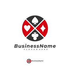 Poker card logo vector template, Creative Gambling logo design concept
