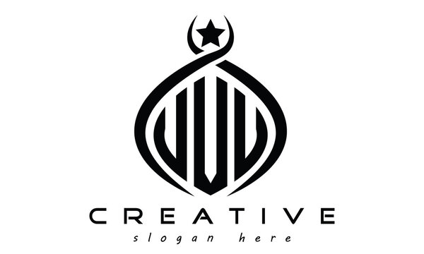 UVU three letters monogram curved oval initial logo design, geometric minimalist creative logo design
